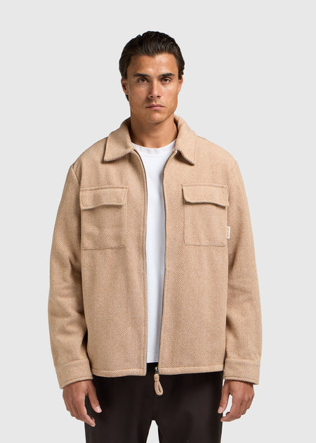 Fischgrät-Reißverschlussjacke - Wüste