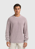 Col rond en tricot lavé - Lilas