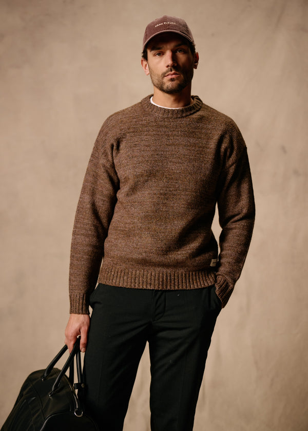 Heavy Knit Crewneck - Brown