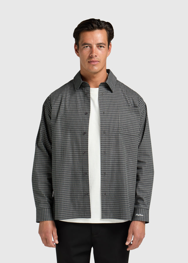 Max Check Shirt - Off Black
