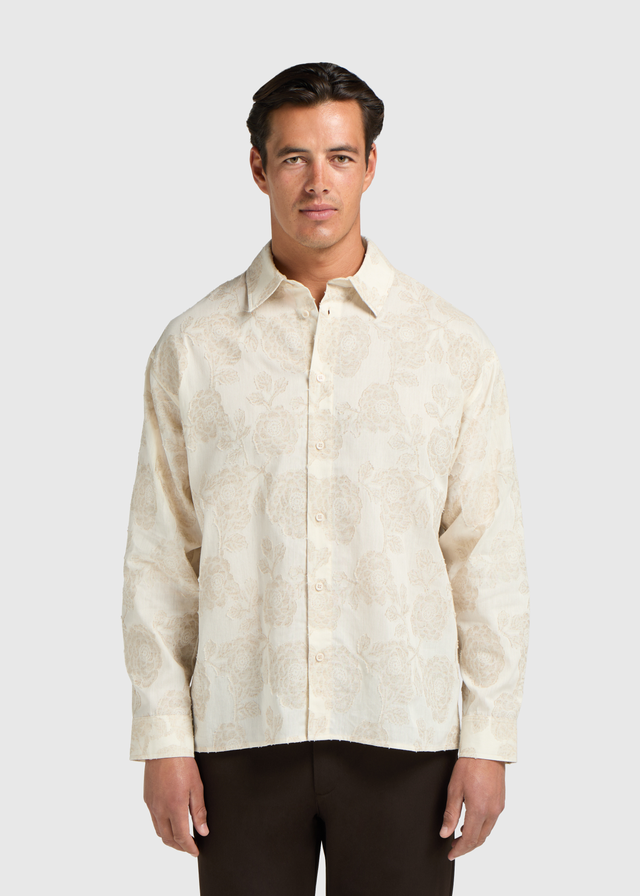 Jacquard Flower Shirt - Sand
