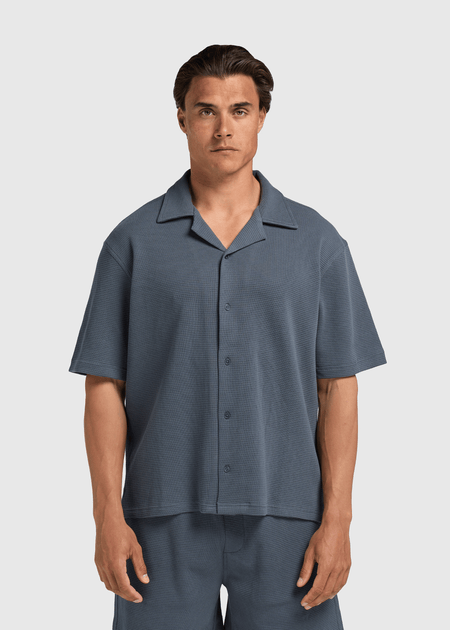 Relaxed Waffle Shirt - Navy Blue