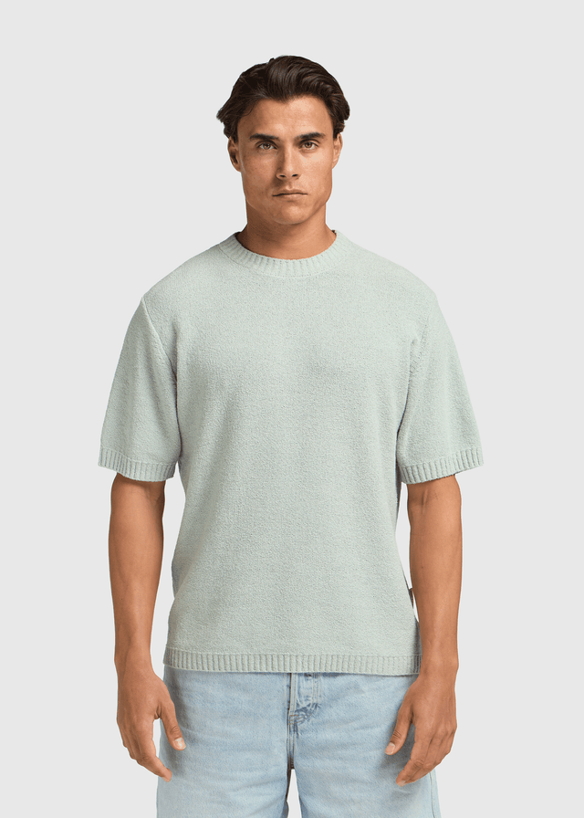 Loop-Strick-T-Shirt - Hellgrün