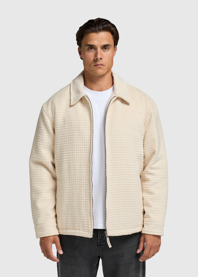 Padded Houndstoot Overshirt - Sand