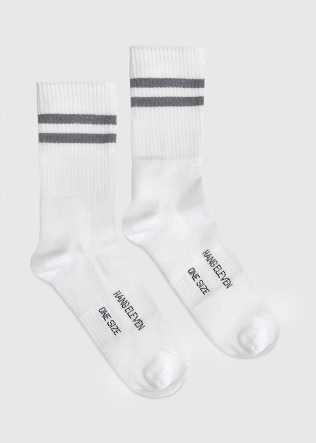 Hang Eleven Uni Striped Socks - Light Grey