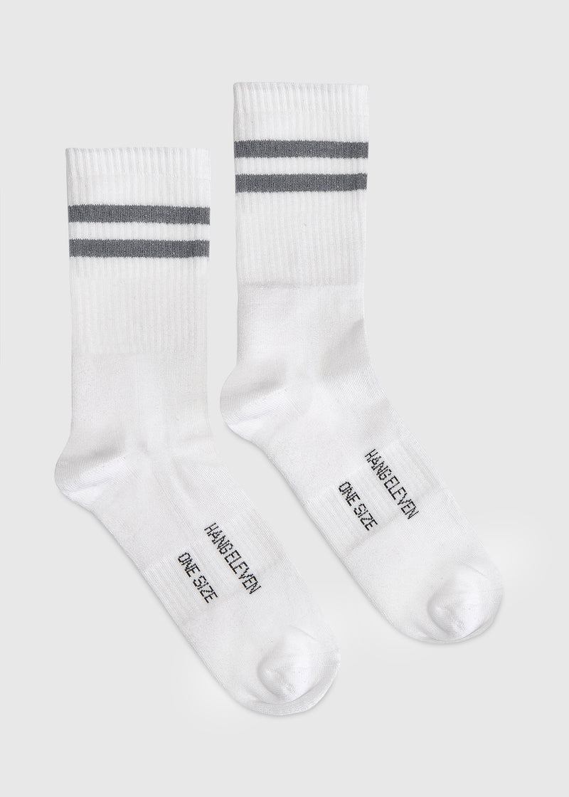 Hang Eleven Uni gestreifte Socken - Hellgrau