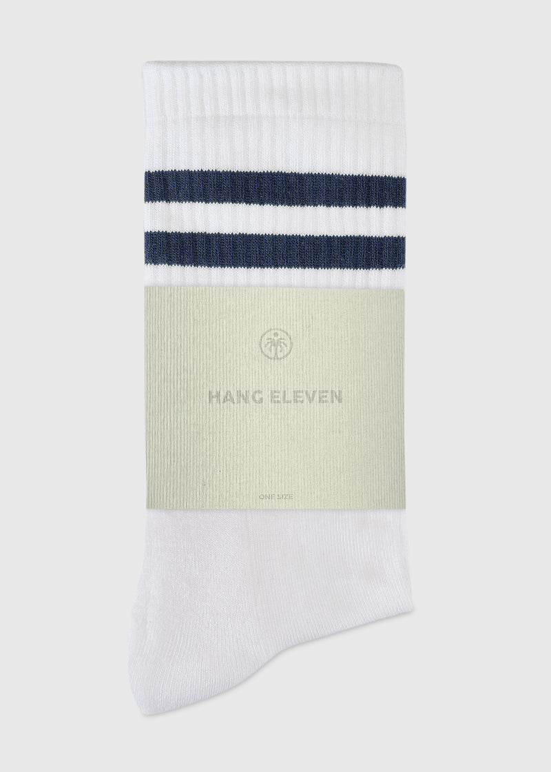 Hang Eleven Uni Striped Socks - Navy Blue