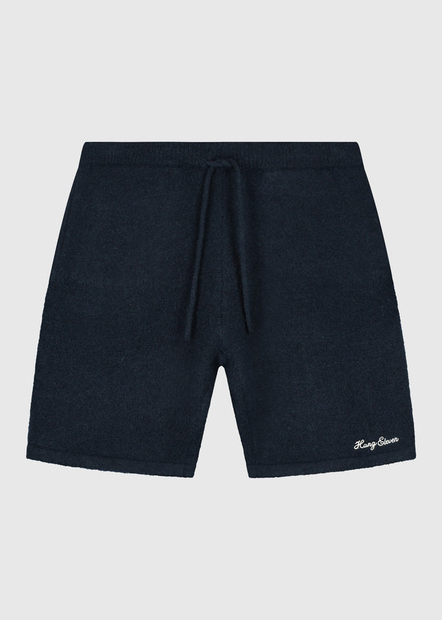 Weiche Strickshorts – Marineblau