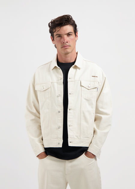 Premium Denim Jacket - Light Sand