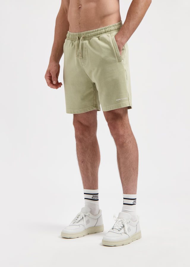Short en sweat délavé - Vert ardoise