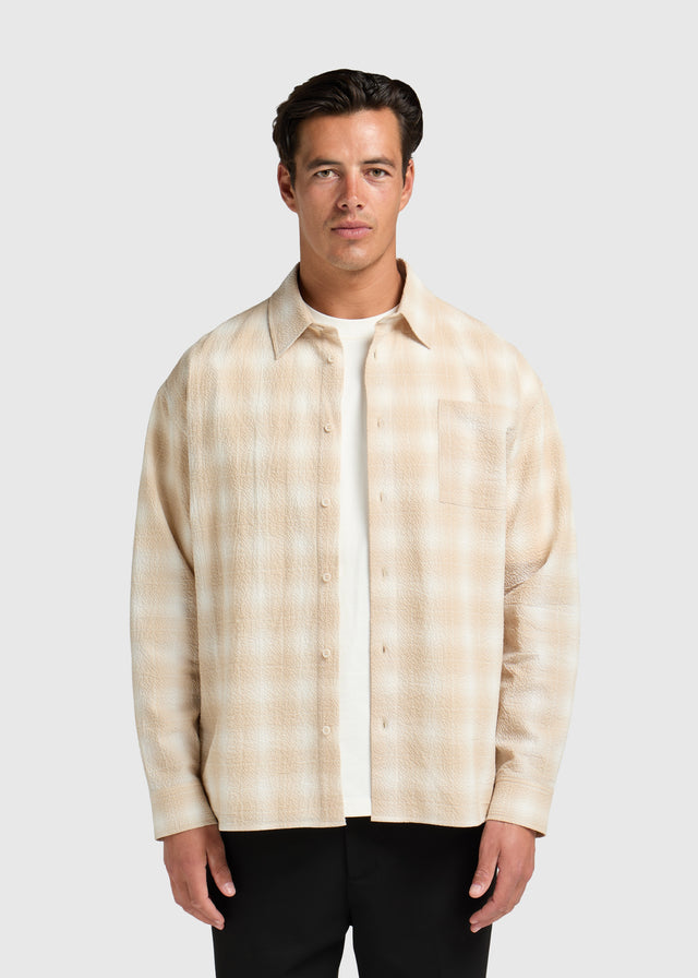 Gradient Seersucker Shirt - Sand