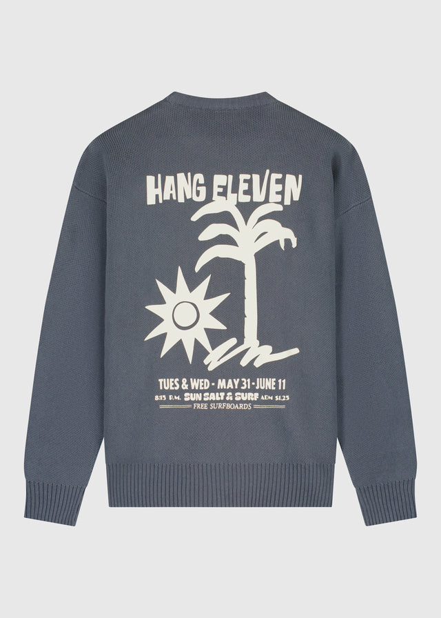 Pull ras du cou Paradise Knit - Bleu ombré 