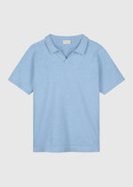 Knitted Polo - Light Blue Melange