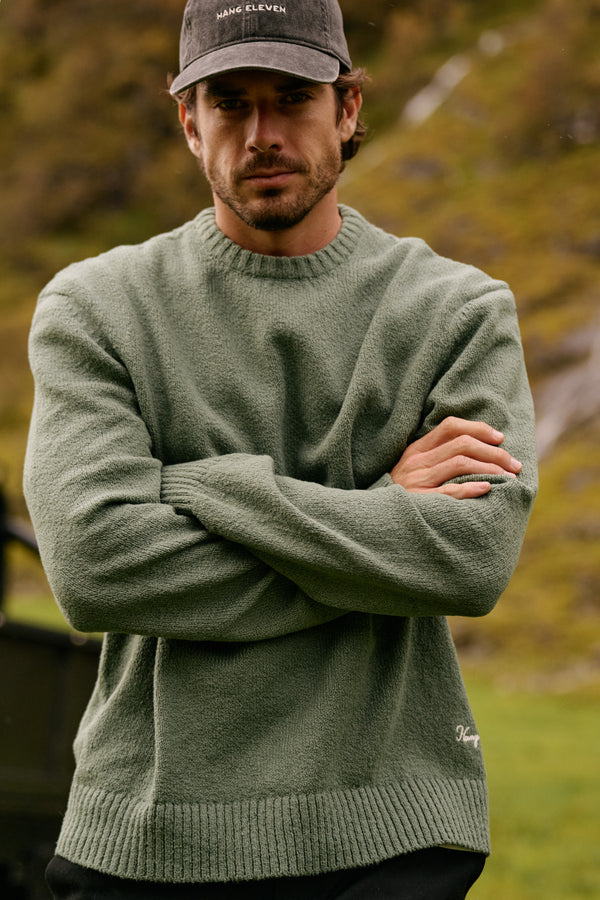 Premium Knit Crewneck - Slate Green