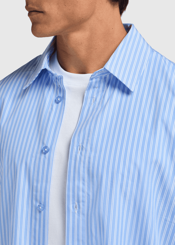 Striped Summer Shirt - Light Blue