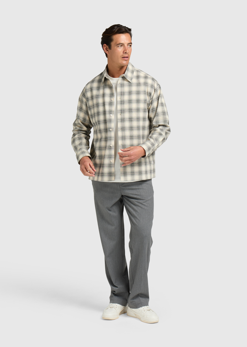 Seersucker Check Shirt - Ecru