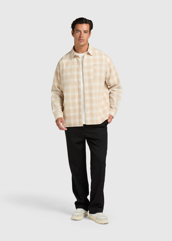 Gradient Seersucker Shirt - Sand