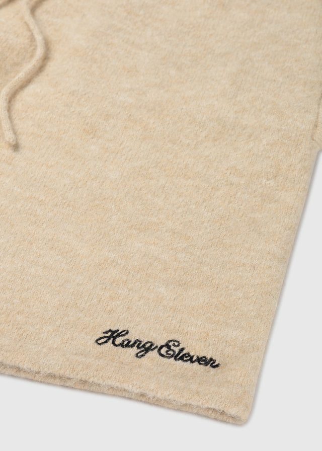 Weiche Strickshorts - Sand