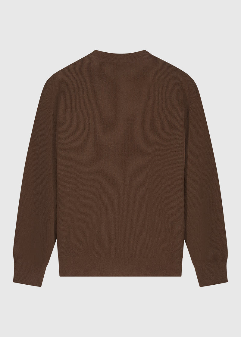 Structure Knit Crewneck - Espresso