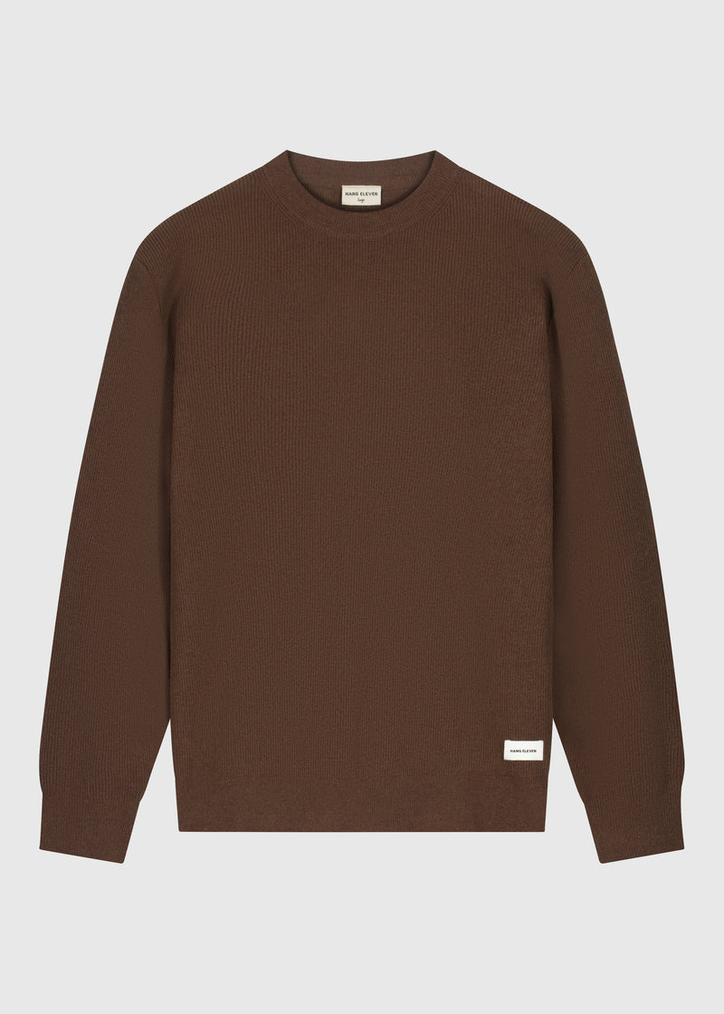 Structure Knit Crewneck - Espresso