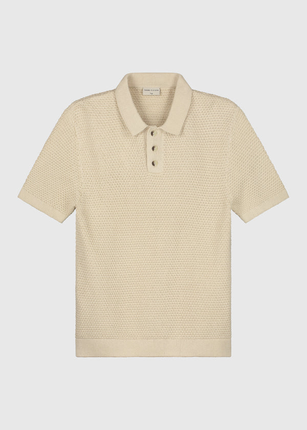 The Crochet Knit Polo - Sand