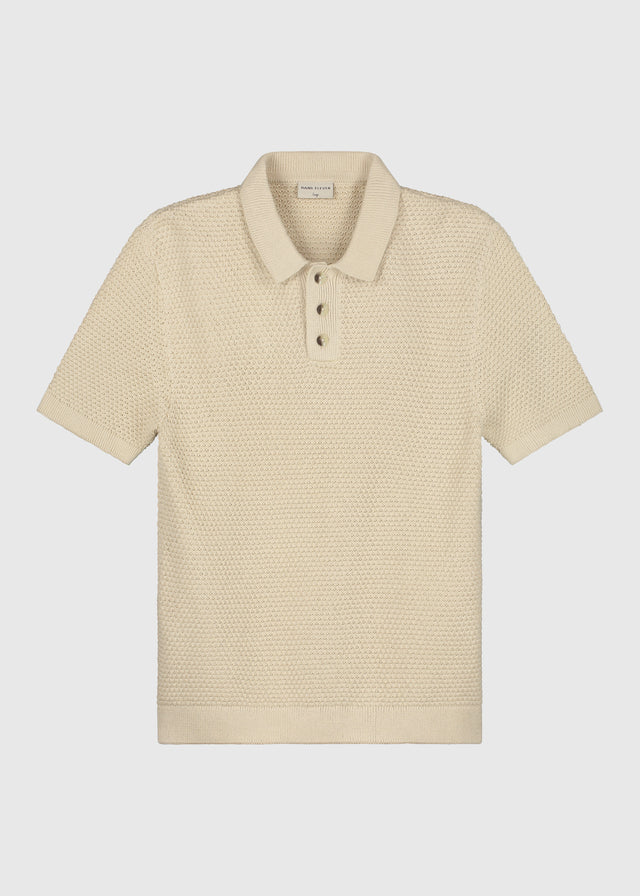 Le polo en tricot crocheté - Sable