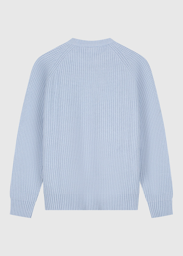 Soft Waffle Crewneck - Light Blue