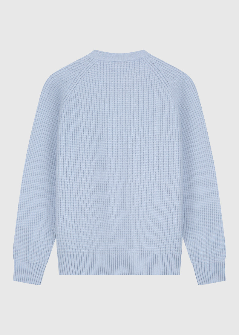 Soft Waffle Crewneck - Light Blue