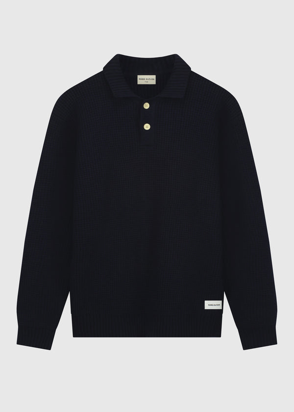 Heavy Structure Polo - Navy Blue