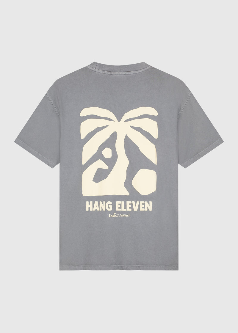 T-shirt effet brûlure de soleil délavé - Gris pierre