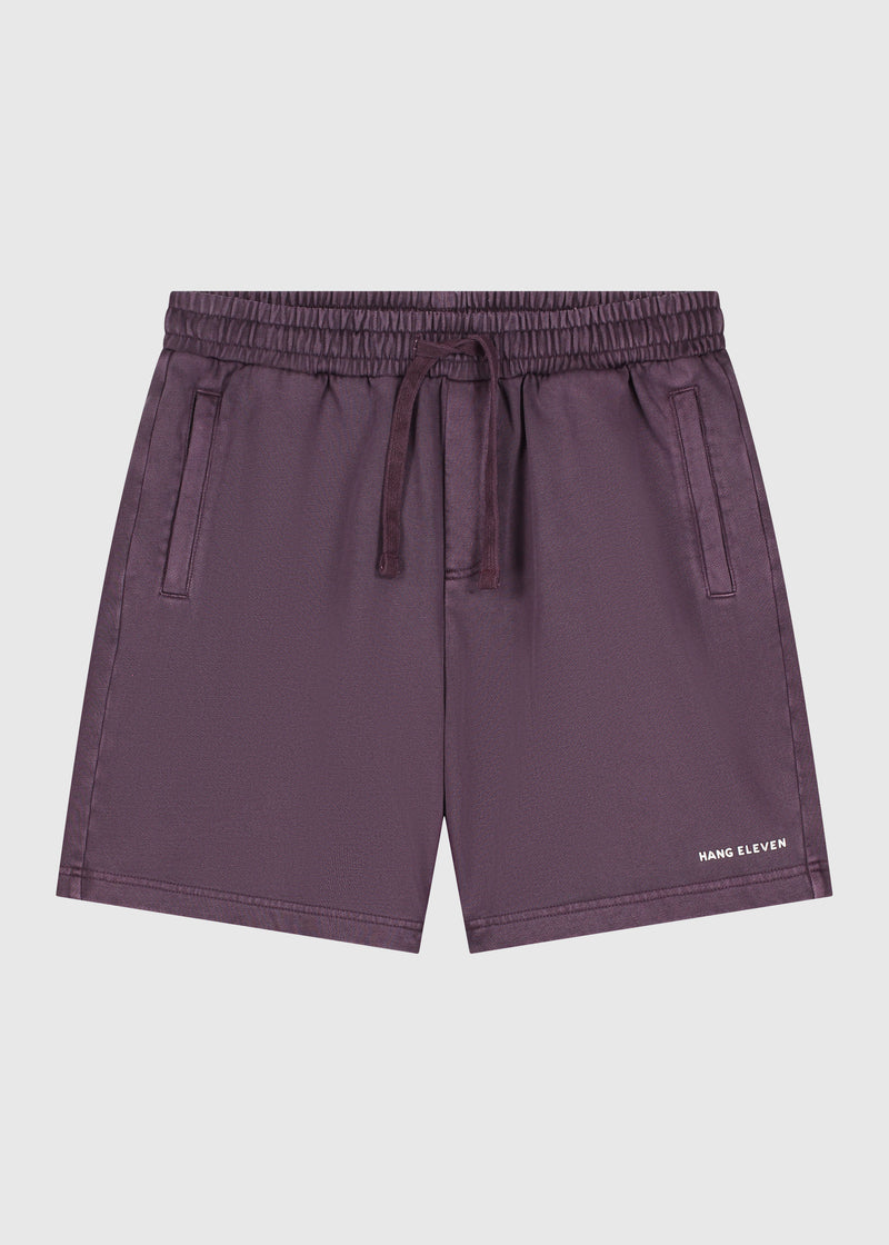 Sweatshorts aus gewaschenem Stoff – Dunkelviolett
