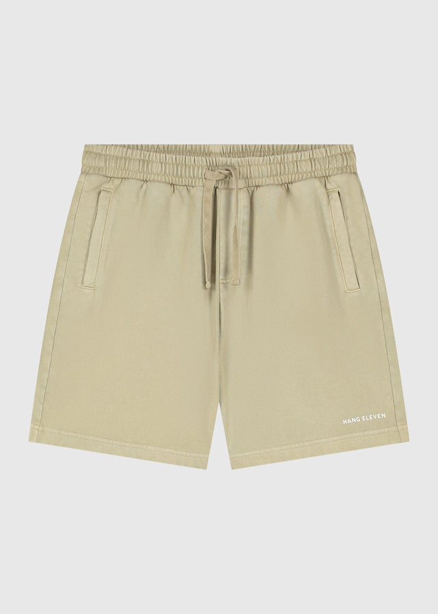 Short en sweat délavé - Vert ardoise