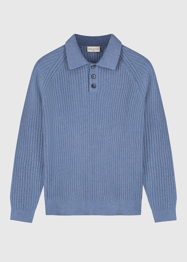 Soft Structure Polo - Blue Melange