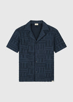 Toweling Jacquard Shirt - Navy Blue