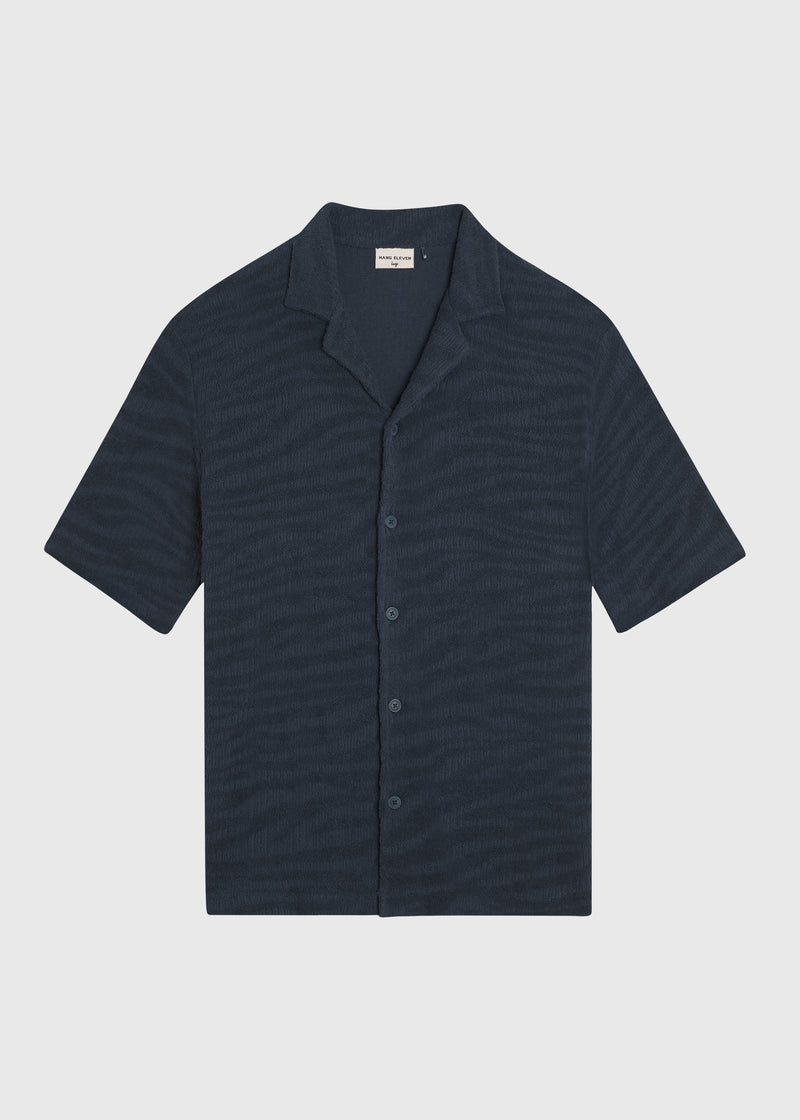 Terry Jacquard Shirt - Navy Blue