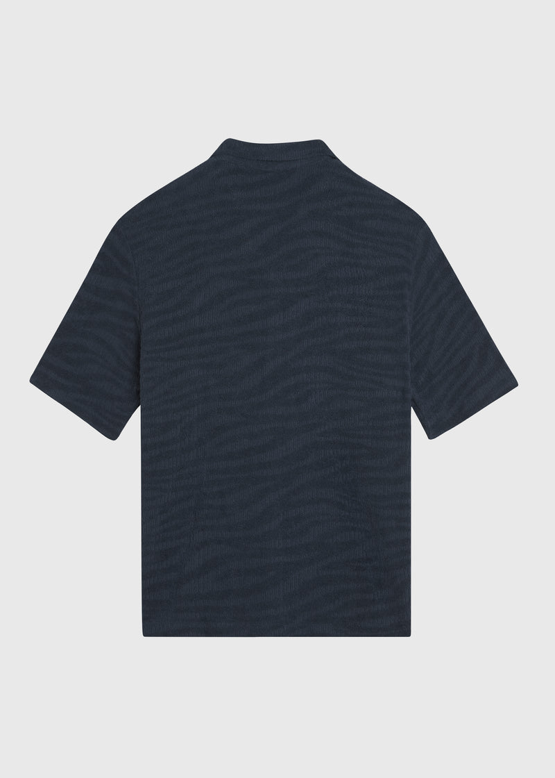 Terry Jacquard Shirt - Navy Blue
