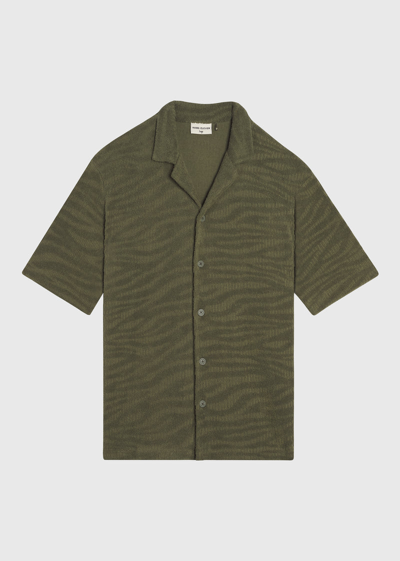 Terry Jacquard Shirt - Olive Green