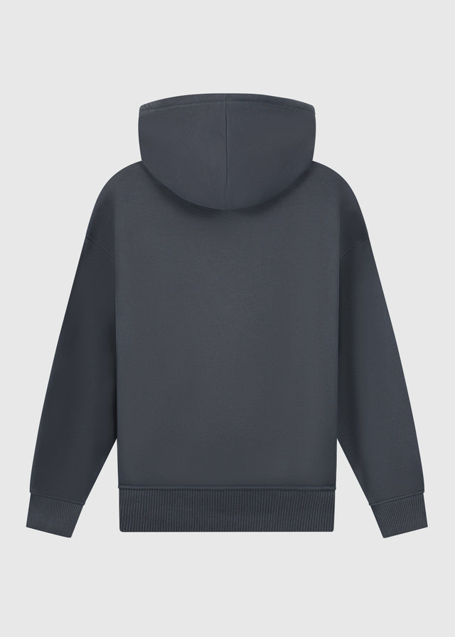 Sweat à capuche en tissu éponge épais - Bleu Ombre