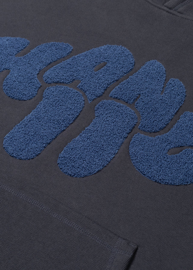 Sweat à capuche en tissu éponge épais - Bleu Ombre