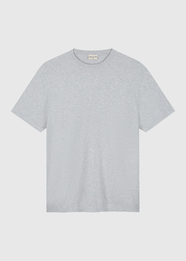 Waffle Knitted Tee - Grey Melange