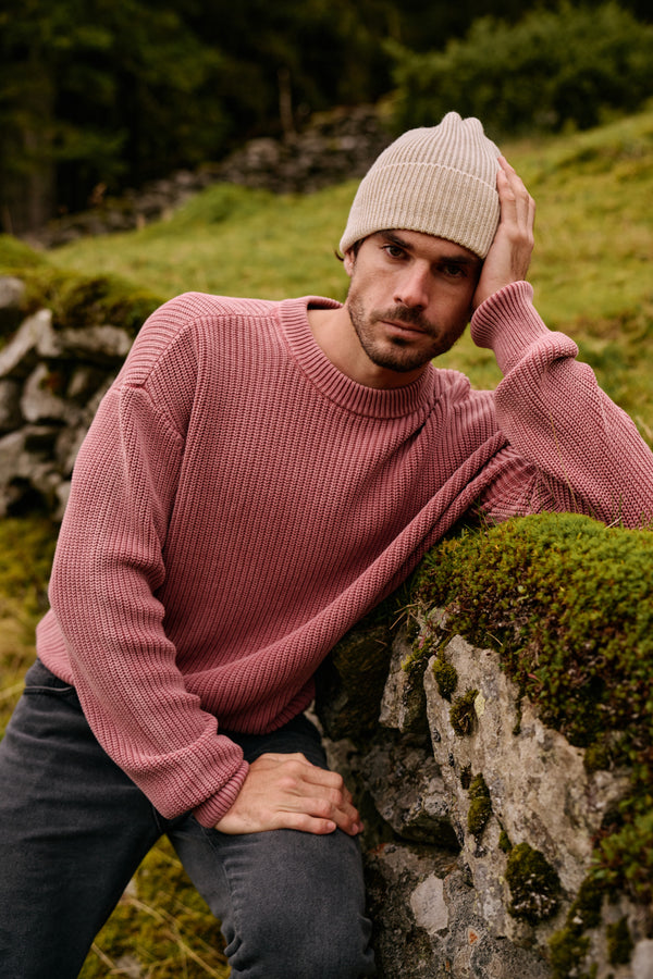 Washed Knit Crewneck - Red