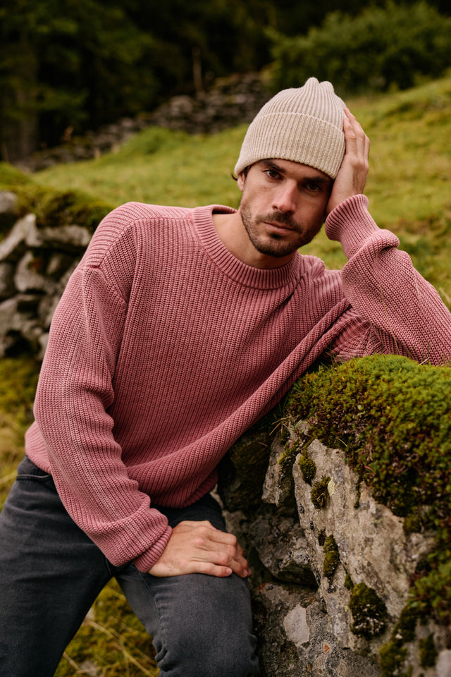 Washed Knit Crewneck - Red