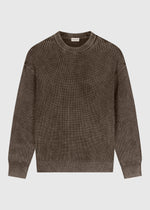 Washed Knit Crewneck - Espresso