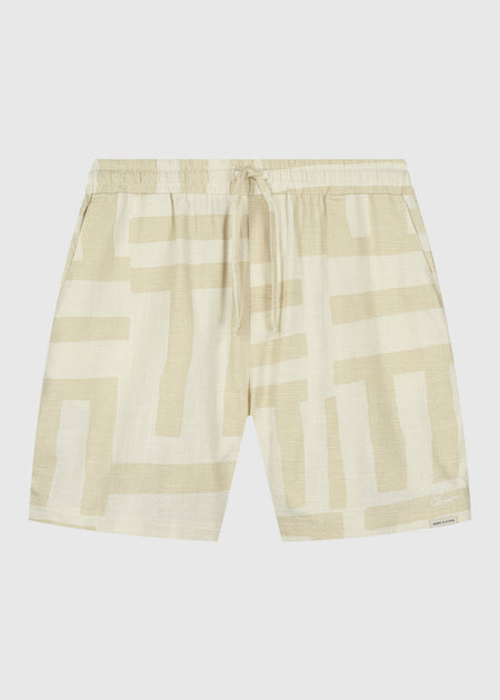 Streifen-Slub-Shorts - Sand