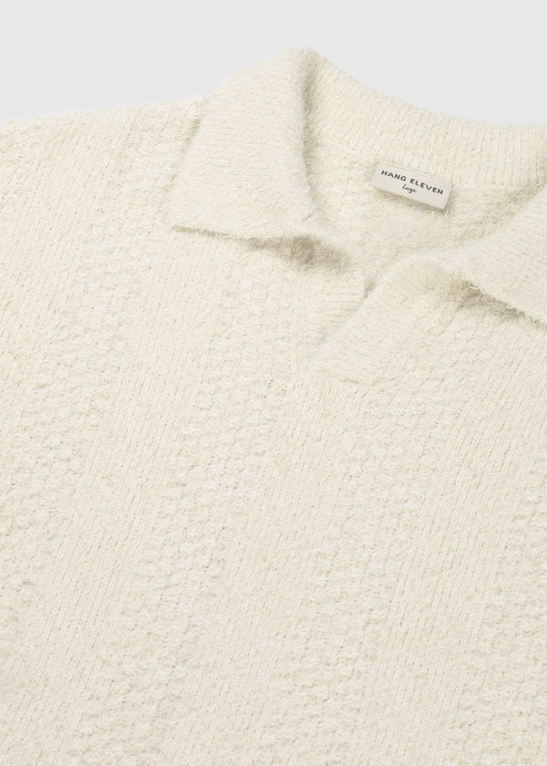 Jacquard Knit Polo - Ecru