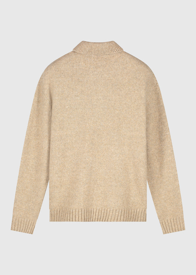 Polo en Tricot Épais - Sable Foncé