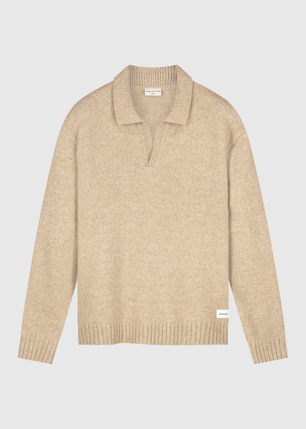 Heavy Knit Polo - Dark Sand