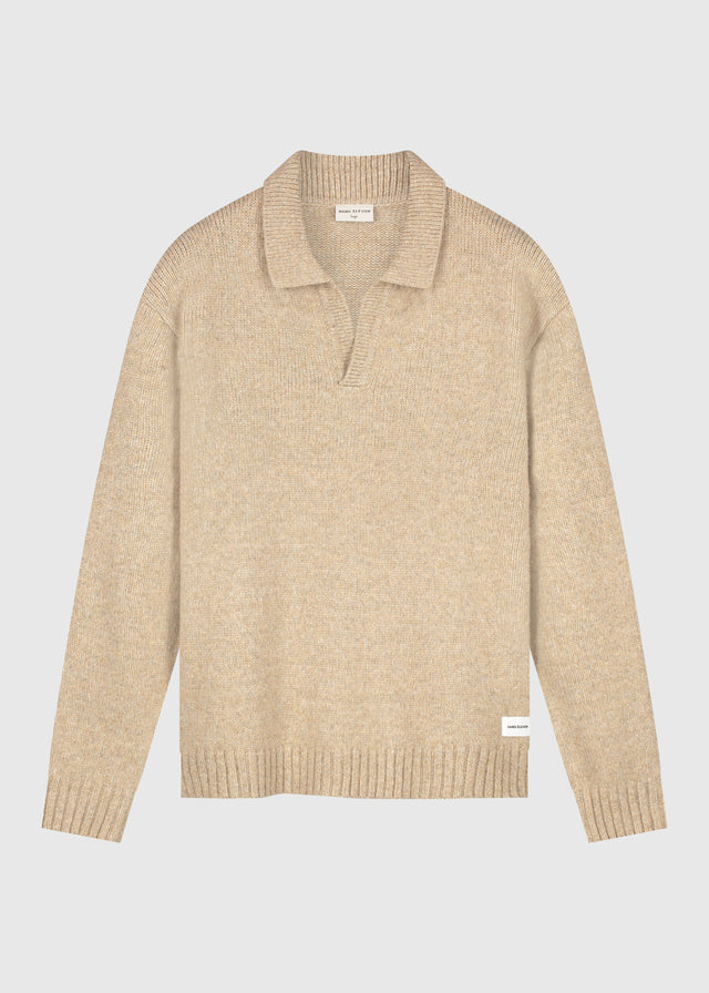 Polo en Tricot Épais - Sable Foncé