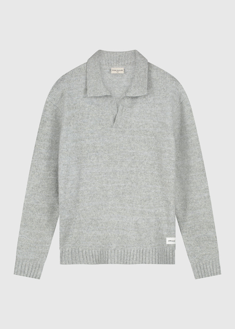 Heavy Knit Polo - Grey Melee