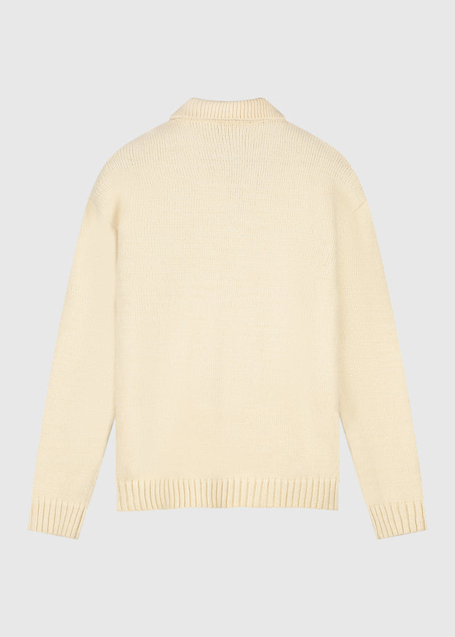Polo en Tricot Épais - Sable Clair